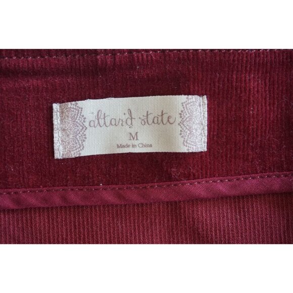 Altard State Women Burgundy Corduroy Mini Dress – Size M - Picture 2 of 5
